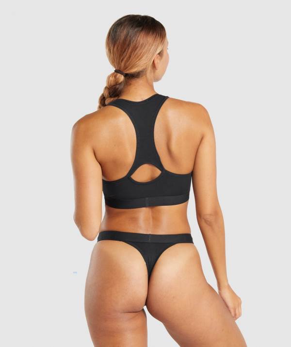 Damske Spodne Pradlo Gymshark Cotton Bralette Čierne | CB5729643